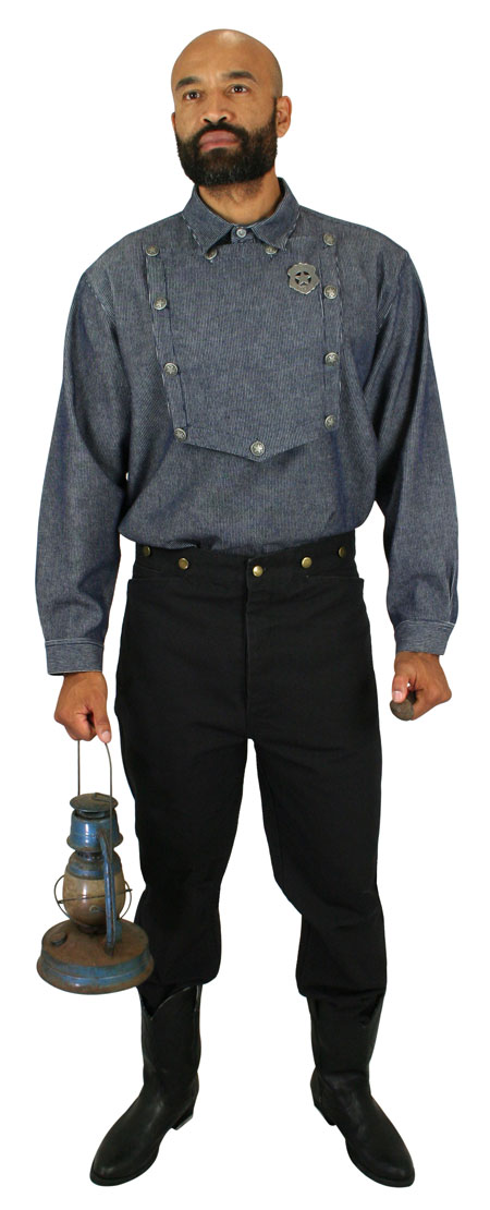 Wedding Mens Blue Cotton Solid Point Collar Bib Shirt | Formal | Bridal | Prom | Tuxedo || Longview Bib Shirt - Denim Stripe