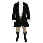  Pirate Mens Coats Black Cotton,Velvet Solid Frock Coats |Antique, Vintage, Old Fashioned, Wedding, Theatrical, Reenacting Costume |