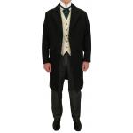  Victorian,Old West Mens Coats Black Wool Solid Frock Coats |Antique, Vintage, Old Fashioned, Wedding, Theatrical, Reenacting Costume |