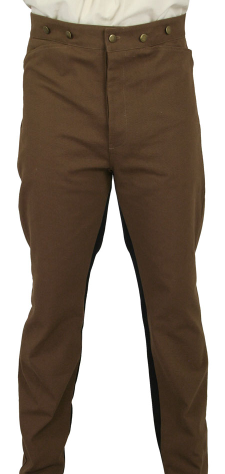 Brown Single Pleat Cavalry Twill Trousers | Besnard