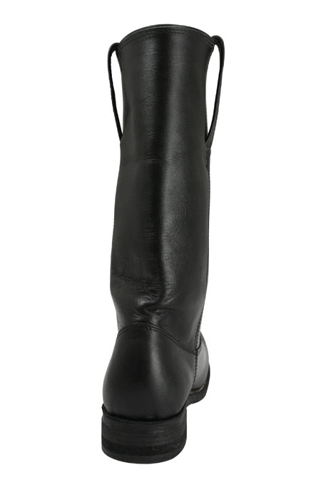 Mens Mid-Calf Riding Boot - Black Leather