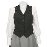  Victorian,Old West,Edwardian Ladies Vests Gray Tweed,Wool Blend Herringbone Dress Vests,Work Vests |Antique, Vintage, Old Fashioned, Wedding, Theatrical, Reenacting Costume |