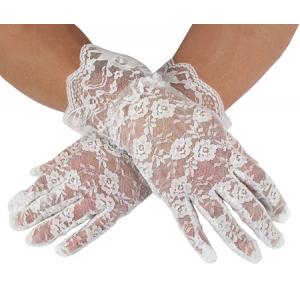  Regency,Victorian,Steampunk,Edwardian,Old West Ladies Accessories White Lace,Synthetic Floral Gloves |Antique, Vintage, Old Fashioned, Wedding, Theatrical, Reenacting Costume | Mardi Gras