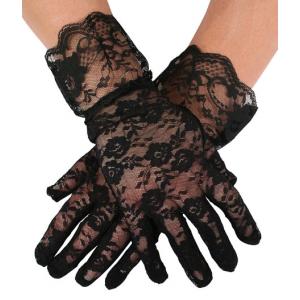  Regency,Victorian,Steampunk,Edwardian,Old West Ladies Accessories Black Lace,Synthetic Floral Gloves |Antique, Vintage, Old Fashioned, Wedding, Theatrical, Reenacting Costume | Mardi Gras