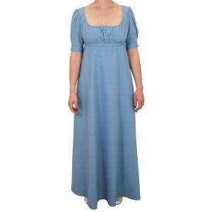  Regency Ladies Dresses and Suits Blue Cotton Dresses |Antique, Vintage, Old Fashioned, Wedding, Theatrical, Reenacting Costume |