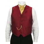  Victorian,Edwardian,Old West Mens Vests Burgundy,Red Satin,Microfiber,Synthetic Geometric Dress Vests |Antique, Vintage, Old Fashioned, Wedding, Theatrical, Reenacting Costume |