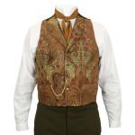  Regency,Victorian Mens Vests Brown Tapestry,Synthetic Paisley,Floral Dress Vests,Tapestry Vests |Antique, Vintage, Old Fashioned, Wedding, Theatrical, Reenacting Costume |