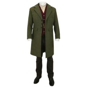  Victorian,Edwardian,Old West Mens Coats Green Tweed,Wool Blend,Synthetic Herringbone Frock Coats,Matched Separates |Antique, Vintage, Old Fashioned, Wedding, Theatrical, Reenacting Costume |