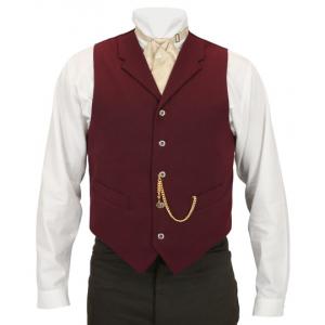  Victorian,Old West,Edwardian Mens Vests Burgundy,Red Wool Blend Solid Dress Vests |Antique, Vintage, Old Fashioned, Wedding, Theatrical, Reenacting Costume |