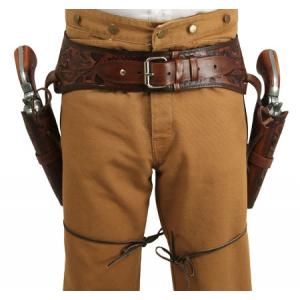  Old West Holsters and Gunbelts Red,Brown Leather Tooled Gunbelt Holster Combos |Antique, Vintage, Old Fashioned, Wedding, Theatrical, Reenacting Costume |