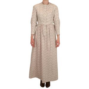  Victorian,Old West,Edwardian Ladies Dresses and Suits Ivory,Red Cotton Floral Dresses |Antique, Vintage, Old Fashioned, Wedding, Theatrical, Reenacting Costume |