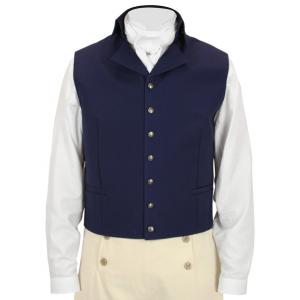  Regency Mens Vests Blue Cotton Solid Dress Vests |Antique, Vintage, Old Fashioned, Wedding, Theatrical, Reenacting Costume |