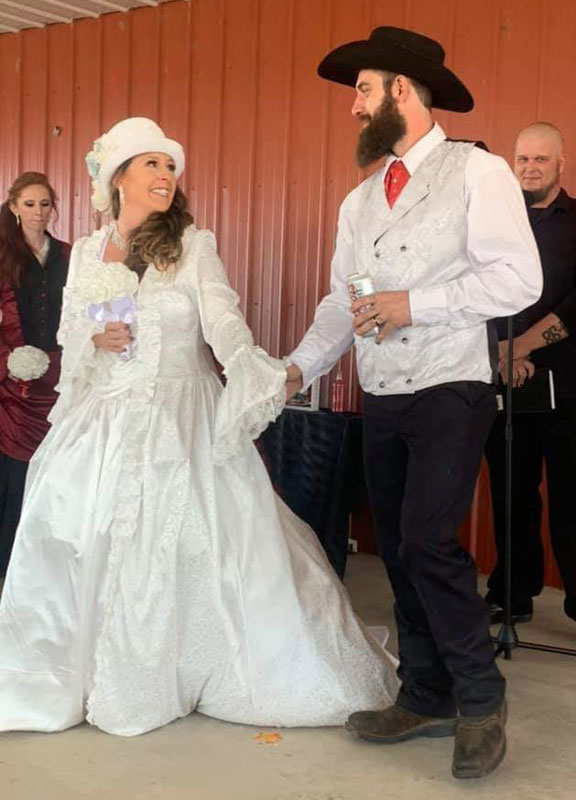 Customer photos wearing Western Weddings