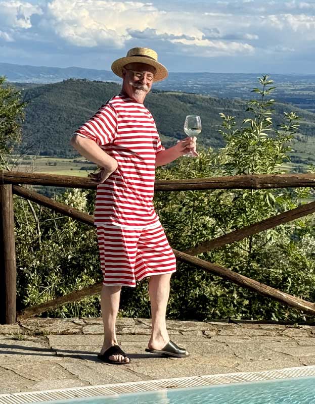 Customer photos wearing [Editors Pick] Victorian 'stache, Italian wine
