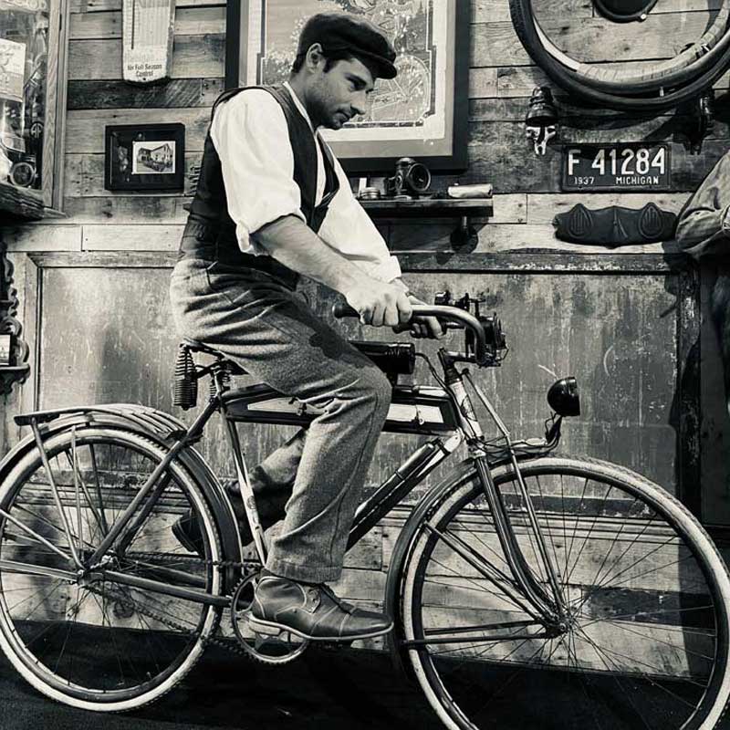Vintage bike rider
